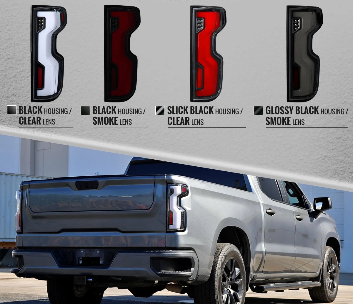2019-2026 Chevy Silverado 23+ Style Halogen to LED Upgrade Tail Lights
