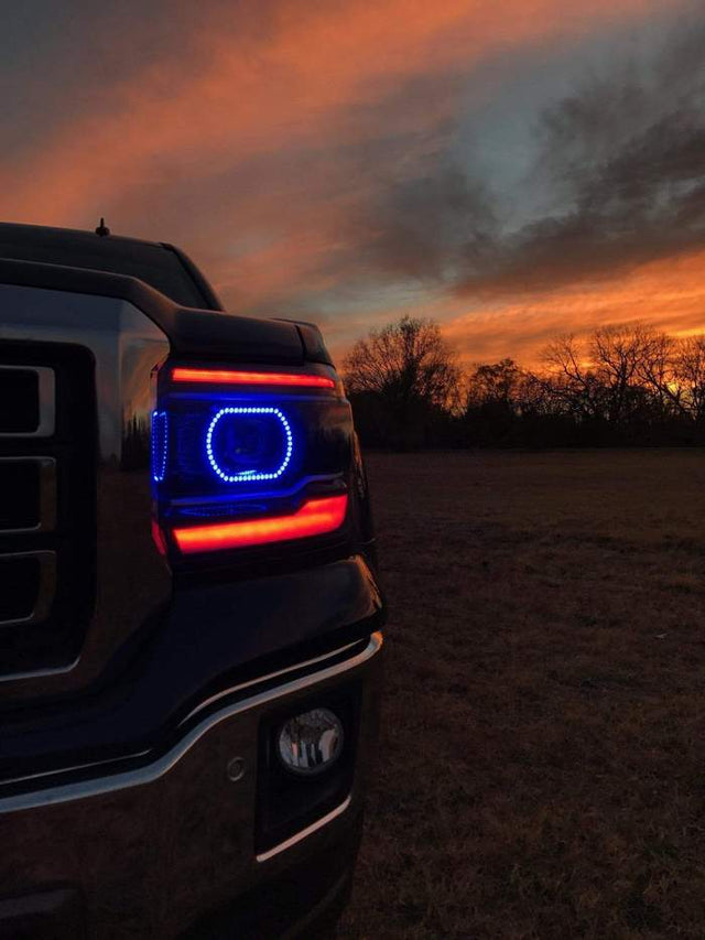 2014-2019 GMC Sierra HD RGBW Flow Series LED DRL Headlights