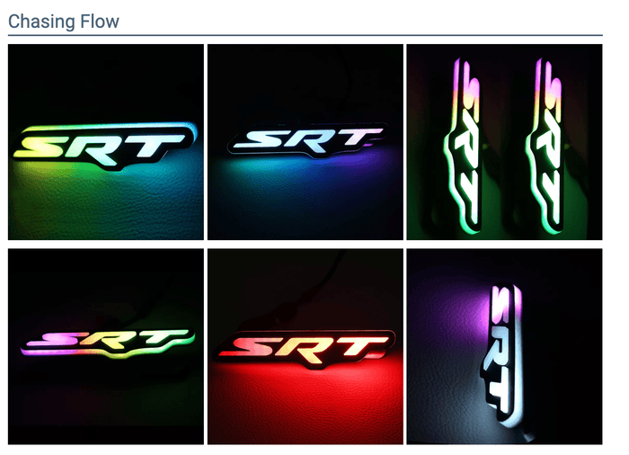 Dodge SRT RGBW Flow Series LED Badge Emblem Logo - AutoLEDTech.com