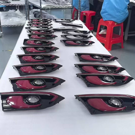 2014-2017 Infiniti Q50 Chrome Black Red Clear Lens Tail Lights - AutoLEDTech.com