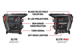 2021-2023 Ford F-150 & Raptor ELITE MAX LED White/Amber DRL Projector Headlights