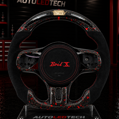 Mitsubishi Lancer Evo X Custom Carbon Fiber Steering Wheel - AutoLEDTech.com