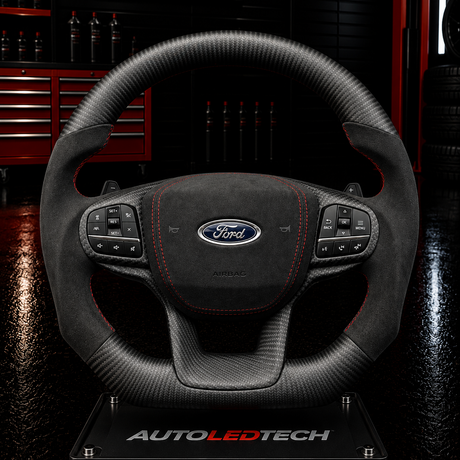 2020-2027+ Ford Explorer ST Custom Carbon Fiber LED Steering Wheel - AutoLEDTech.com
