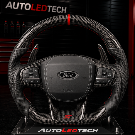 2020-2027+ Ford Explorer ST Custom Carbon Fiber LED Steering Wheel - AutoLEDTech.com