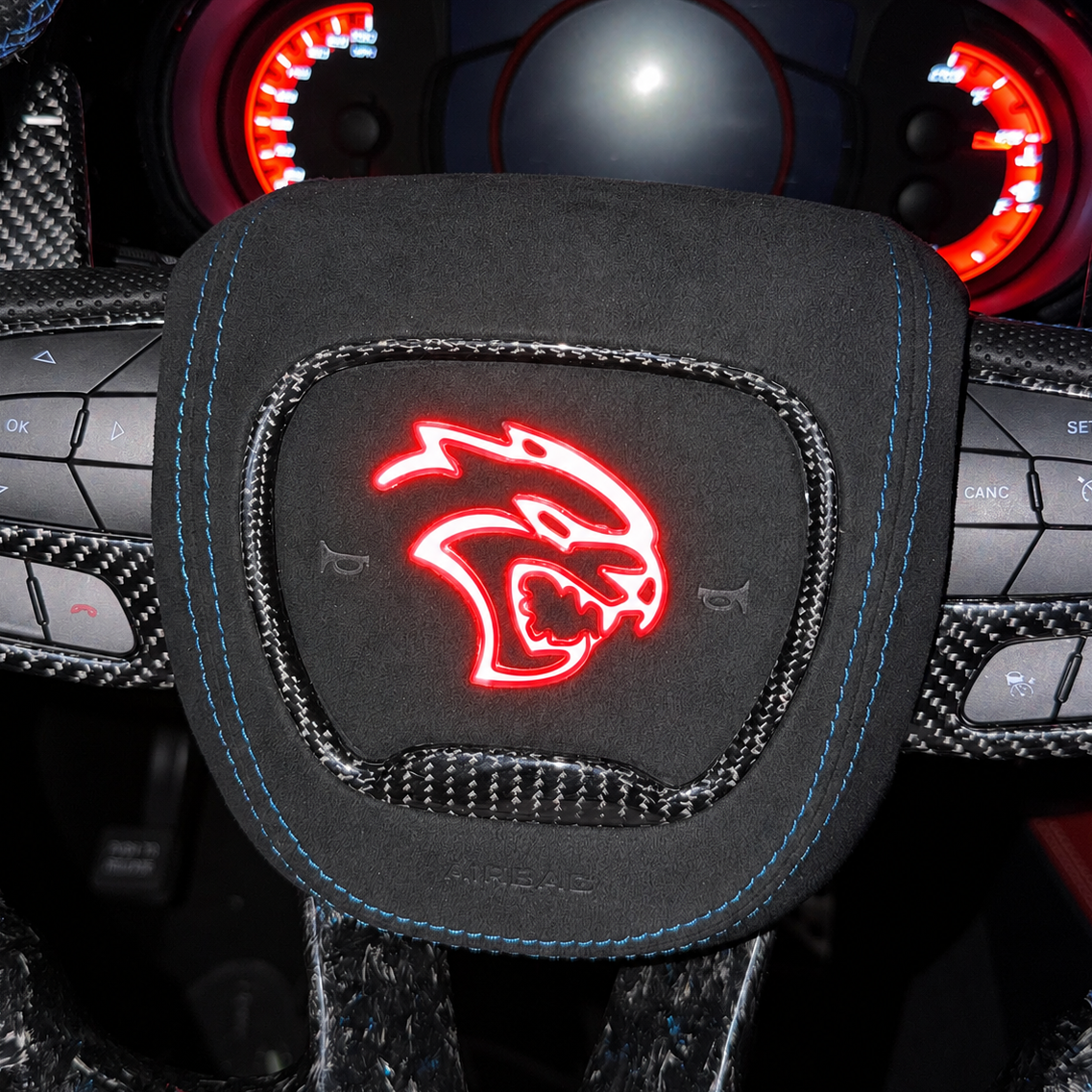 SRT HELLCAT RGB LED Custom Airbag Cover - AutoLEDTech.com