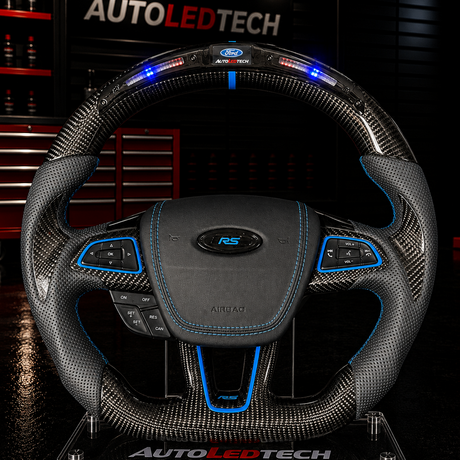 2015-2026+ Ford Focus ST RS Carbon Fiber Steering Wheel w/ LED Display - AutoLEDTech.com