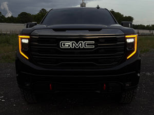 2019-2027 GMC Sierra Canyon Yukon White/Amber Illuminated LED Badge Emblem Logo - AutoLEDTech.com