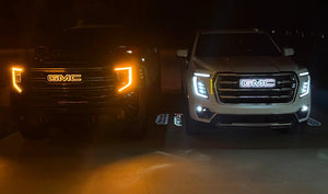 2019-2027 GMC Sierra Canyon Yukon White/Amber Illuminated LED Badge Emblem Logo - AutoLEDTech.com