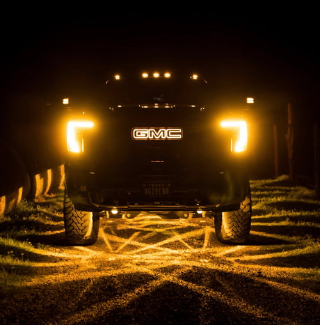 2019-2027 GMC Sierra Canyon Yukon White/Amber Illuminated LED Badge Emblem Logo - AutoLEDTech.com