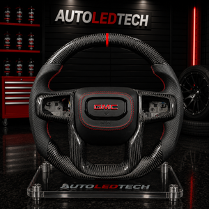 2020-2027+ GMC Sierra 1500 2500 HD Custom Carbon Fiber Steering Wheel - AutoLEDTech.com