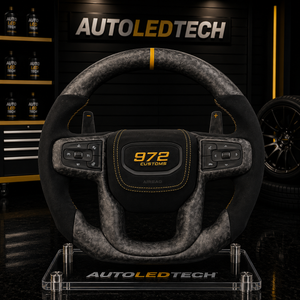 2020-2027+ GMC Sierra 1500 2500 HD Custom Carbon Fiber Steering Wheel - AutoLEDTech.com