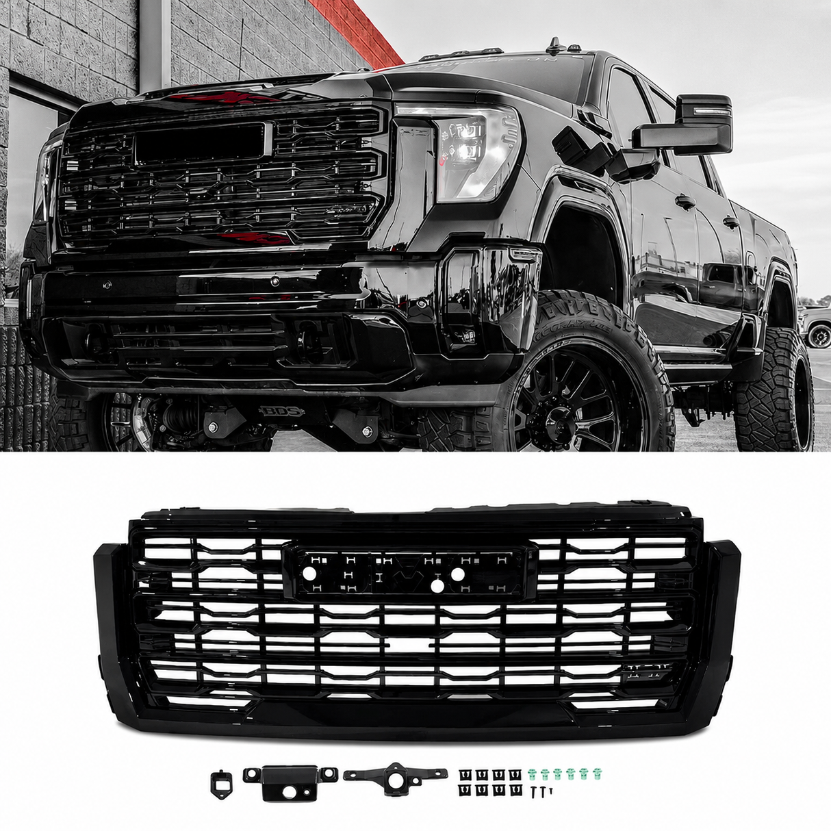 2024-2026+ GMC Sierra HD Painted AT4 Denali Grill - AutoLEDTech.com