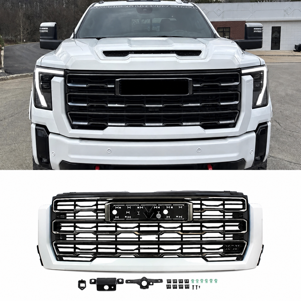 2024-2026+ GMC Sierra HD Painted AT4 Denali Grill - AutoLEDTech.com