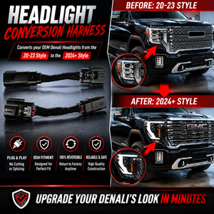 2020-2023 to 24+ GMC Sierra HD Front End LED Headlight Conversion Harness Kit