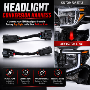 2019-2021 to 22+ GMC Sierra 1500 LED Headlight Conversion Harness Kit