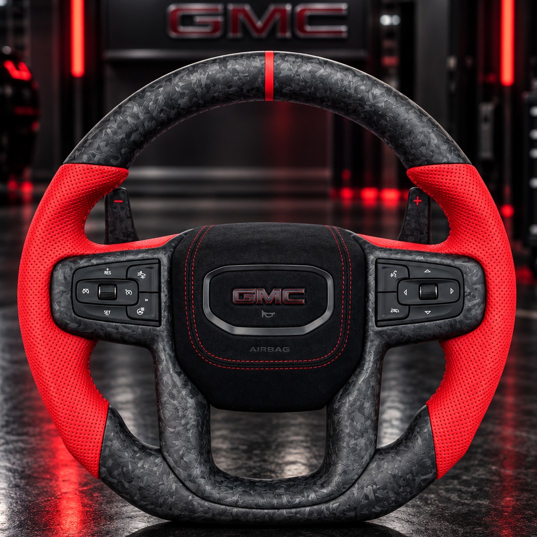 2020-2027+ GMC Sierra 1500 2500 HD Custom Carbon Fiber Steering Wheel