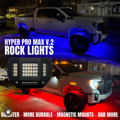 Hyper Pro MAX 104W RGBW LED Rock Lights Pod Kit (9100 Lm) - AutoLEDTech.com