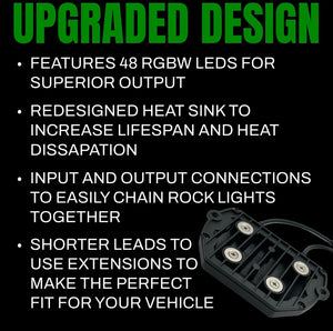 Hyper Pro MAX 104W RGBW LED Rock Lights Pod Kit (9100 Lm) - AutoLEDTech.com