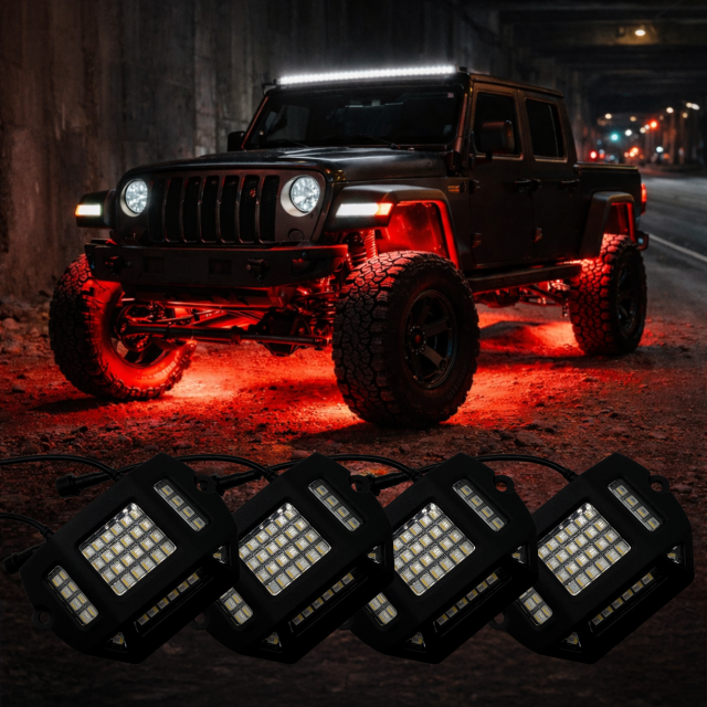 Hyper Pro MAX 104W RGBW LED Rock Lights Pod Kit (9100 Lm) - AutoLEDTech.com