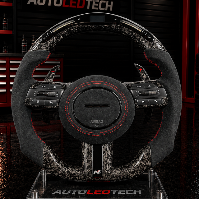 2024-2026+ Hyundai Sonata Custom Carbon Fiber Steering Wheel - AutoLEDTech.com