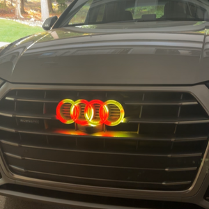 Illuminated Audi RGBW Flow Series LED Emblem Logo Badge - AutoLEDTech.com