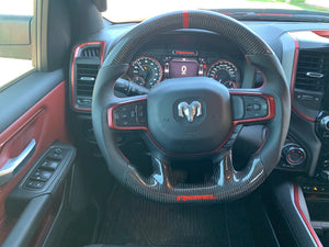 2019-2025+ Ram 1500 2500 HD Custom Carbon Fiber Steering Wheel