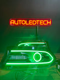 2015-2023 Dodge Charger RGBW Flow Series Halo LED DRL Prebuilt Halo Headlights