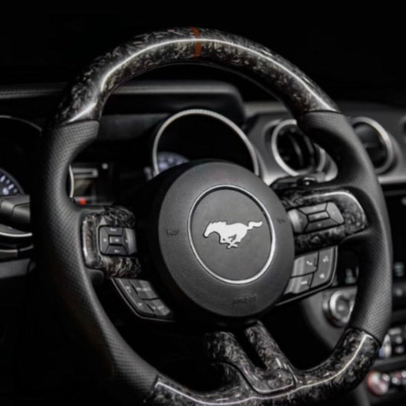 2018-2023 Ford Mustang Custom Carbon Fiber Steering Wheel w/ LED RPM Display LED headlight kit AutoLEDTech Oracle Lighting Trendz Flow Series RGBHaloKits OneUpLighting Morimoto