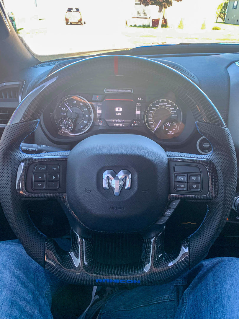 2019-2025+ Ram 1500 2500 HD Custom Carbon Fiber Steering Wheel
