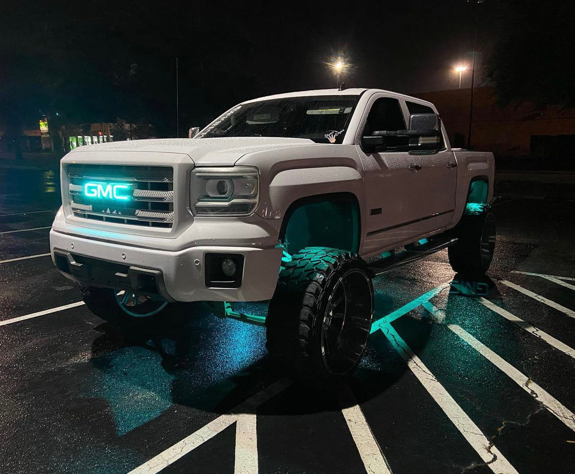 Illuminated GMC RGBW LED Badge Emblem Logo (RGBW | Flow Series) LED headlight kit AutoLEDTech Oracle Lighting Trendz Flow Series RGBHaloKits OneUpLighting Morimoto