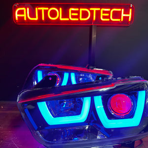 2011-2014 Dodge Charger RGBW Flow Series LED Halo DRL Spec-D Headlights