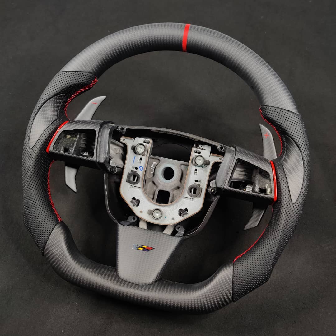 2008-2015 Cadillac V2 CTS-V CTS Custom Carbon Fiber Heated Steering Wheel w/ LED Display