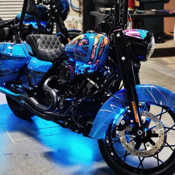 Motorcycle Cruiser Color-Chasing RGB LED Underbody 13-Piece Lighting Kit (Flow Series)