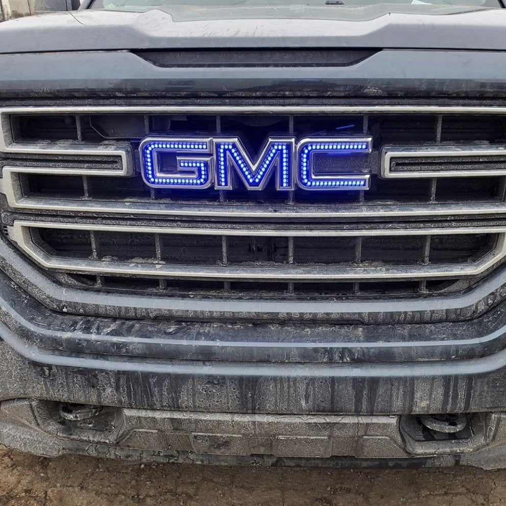 Illuminated GMC RGBW LED Badge Emblem Logo (RGBW | Flow Series) LED headlight kit AutoLEDTech Oracle Lighting Trendz Flow Series RGBHaloKits OneUpLighting Morimoto