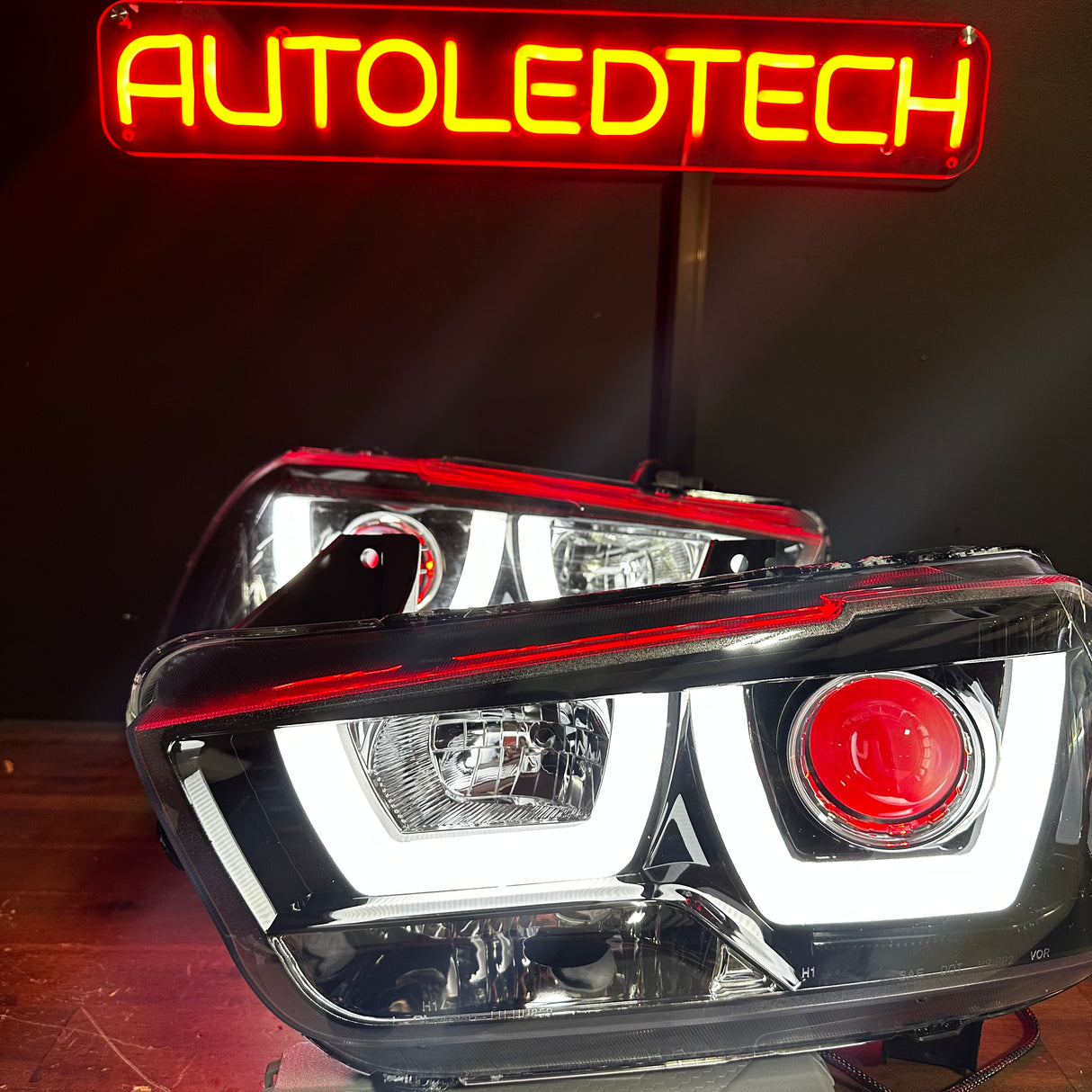 2011-2014 Dodge Charger RGBW Flow Series LED Halo DRL Spec-D Headlights