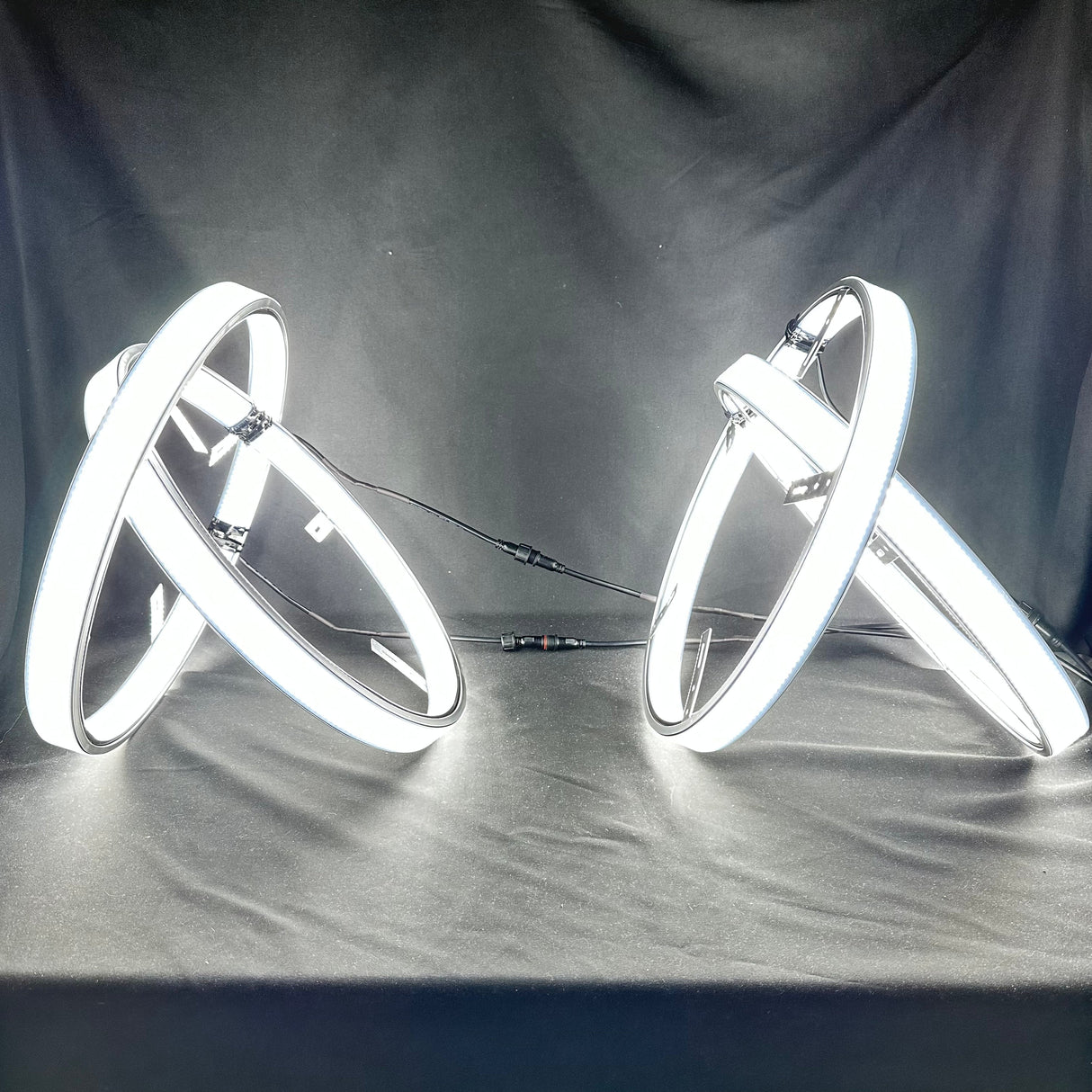 14 Row Pure White LED Wheel Ring Lights Kit