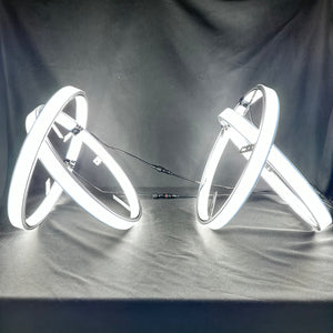 14 Row Pure White LED Wheel Ring Lights Kit