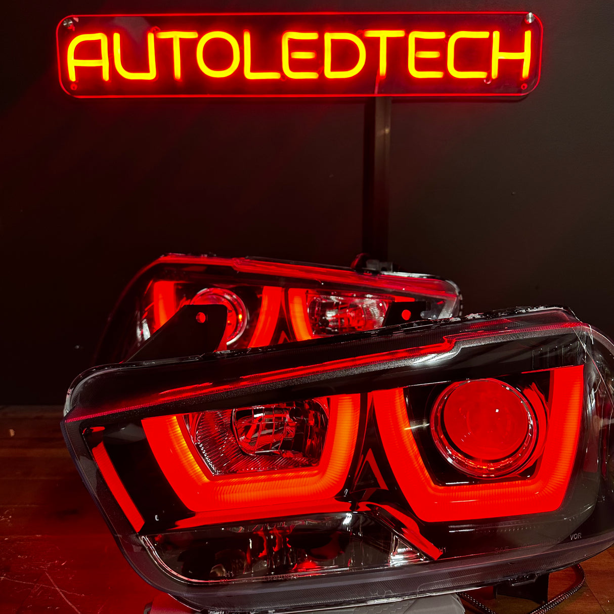2011-2014 Dodge Charger RGBW Flow Series LED Halo DRL Spec-D Headlights