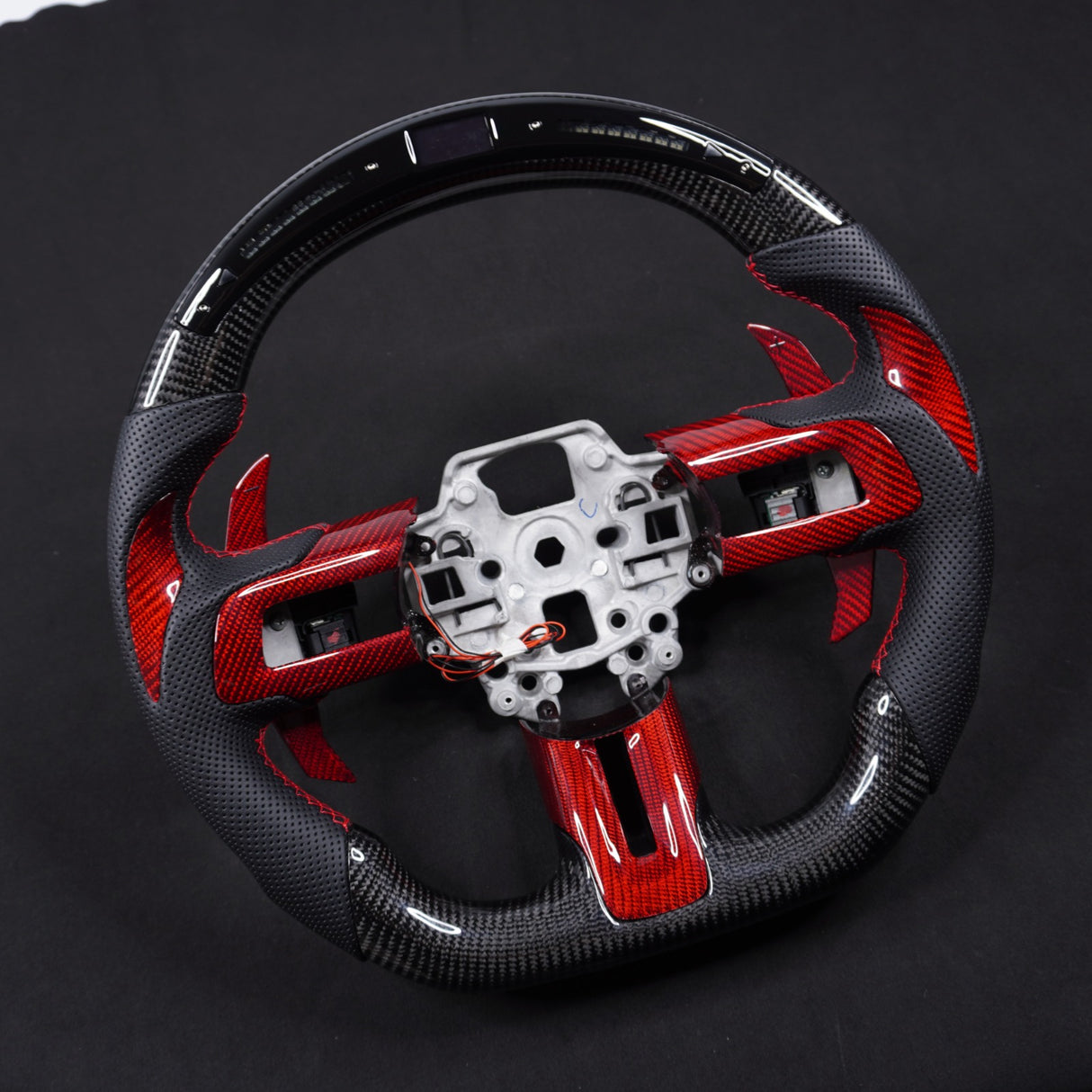 2015-2023 Ford Mustang Custom Carbon Fiber Steering Wheel w/ LED RPM Display