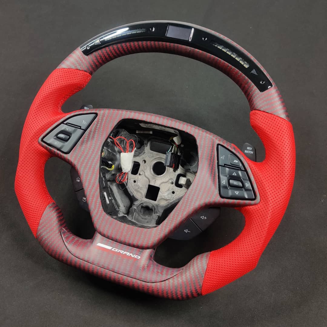 2014-2019 Chevrolet C7 Corvette Custom Carbon Fiber Steering Wheel w/ LED RPM Display LED headlight kit AutoLEDTech Oracle Lighting Trendz Flow Series RGBHaloKits OneUpLighting Morimoto