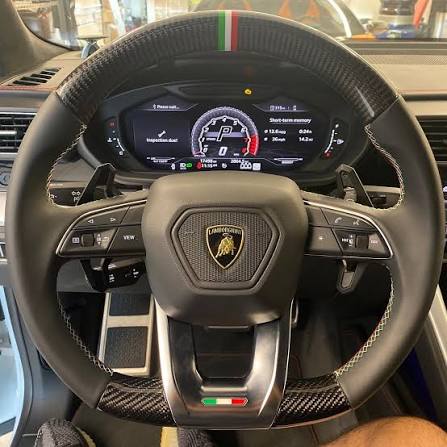 2018-2026+ Lamborghini Urus Custom Carbon Fiber Steering Wheel - AutoLEDTech.com