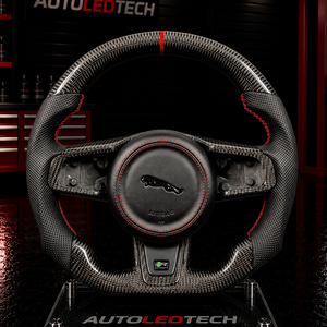 2014-2027+ Jaguar F-Type F-Pace Custom Carbon Fiber Steering Wheel - AutoLEDTech.com