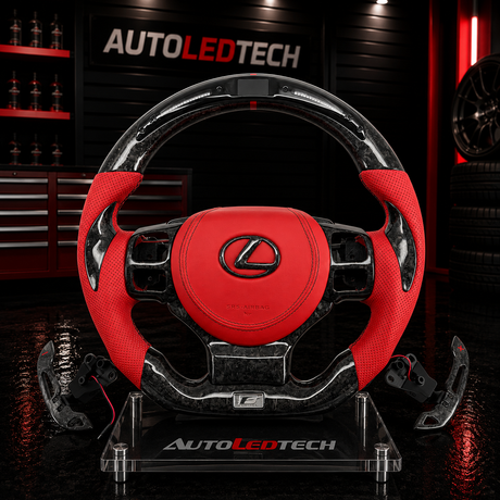 2014-2026 Lexus IS RC Custom Carbon Fiber Steering Wheel w/ LED RPM Display - AutoLEDTech.com