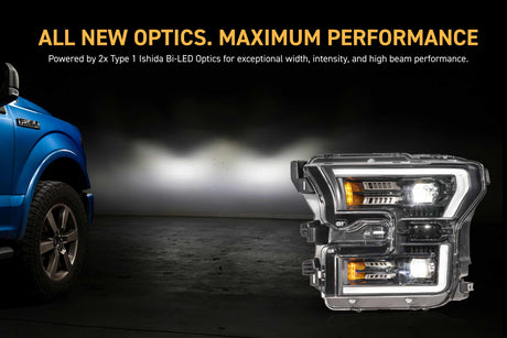2015-2017 Ford F-150 2017-2020 Ford Raptor XB EVO LED DRL Projector Headlights - AutoLEDTech.com