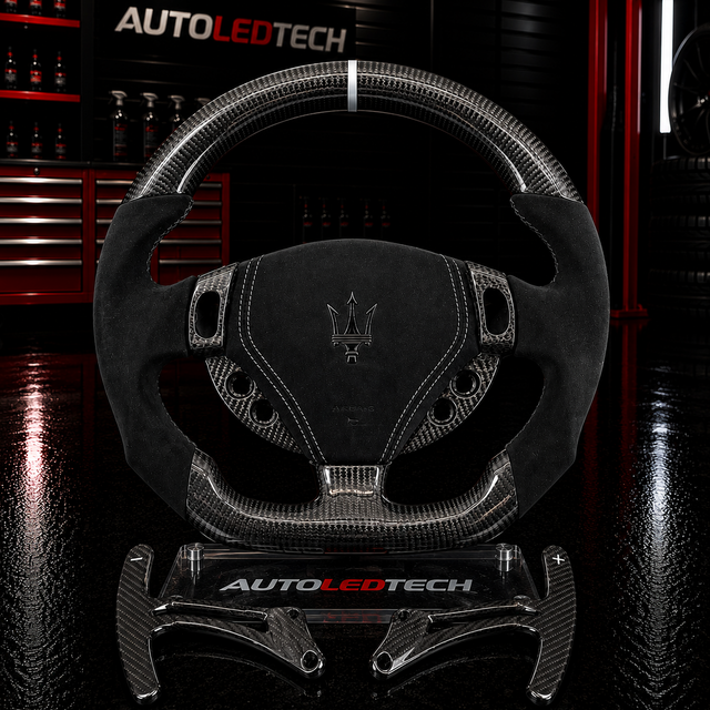 2008-2014 Maserati GranTurismo Custom Carbon Fiber Steering Wheel - AutoLEDTech.com