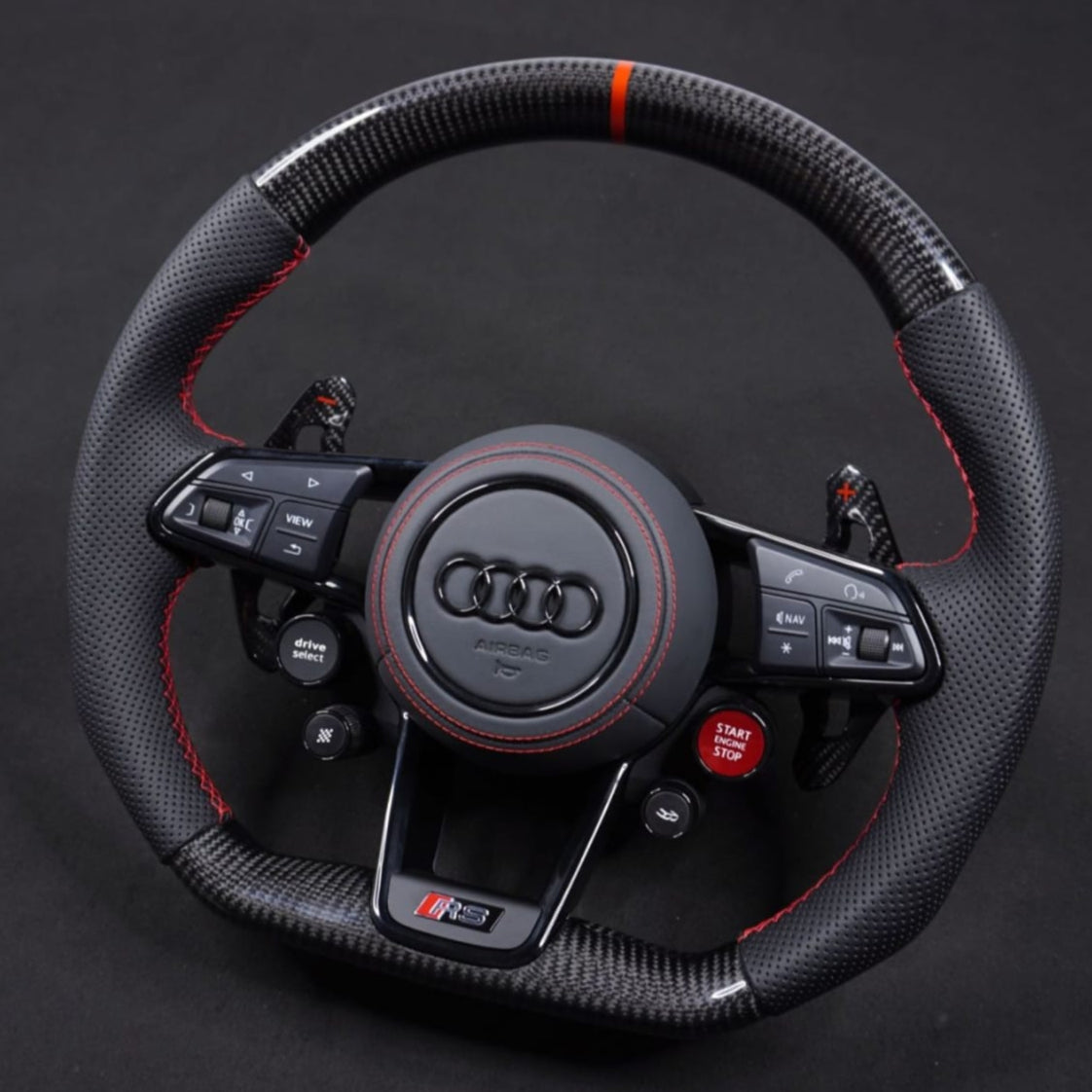 2015-2024 Audi R8 TTRS Custom Carbon Fiber Steering Wheel - AutoLEDTech.com