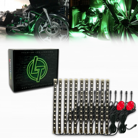 Motorcycle Cruiser Flow Series LED Underbody 13-Piece Lighting Kit - AutoLEDTech.com
