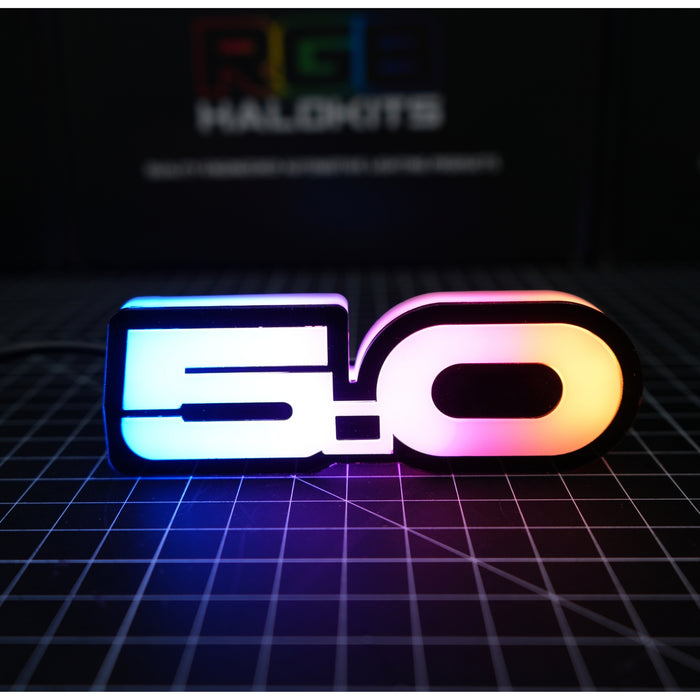 Mustang GT 5.0 RGB Flow Series LED Badge Emblem Logo - AutoLEDTech.com
