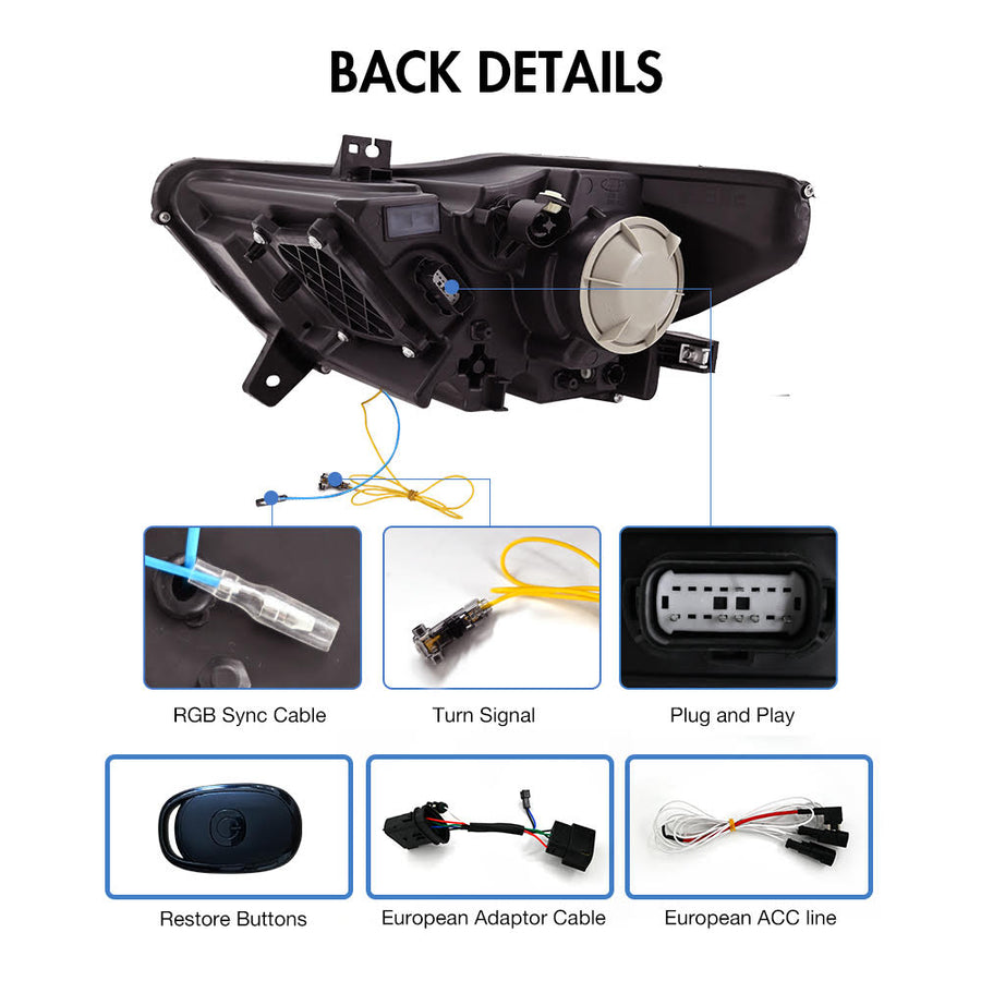 2015-2017 Ford Mustang S650 Style LED DRL Headlights