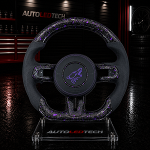 2015-2023 Ford Mustang Carbon Fiber LED Steering Wheel - AutoLEDTech.com